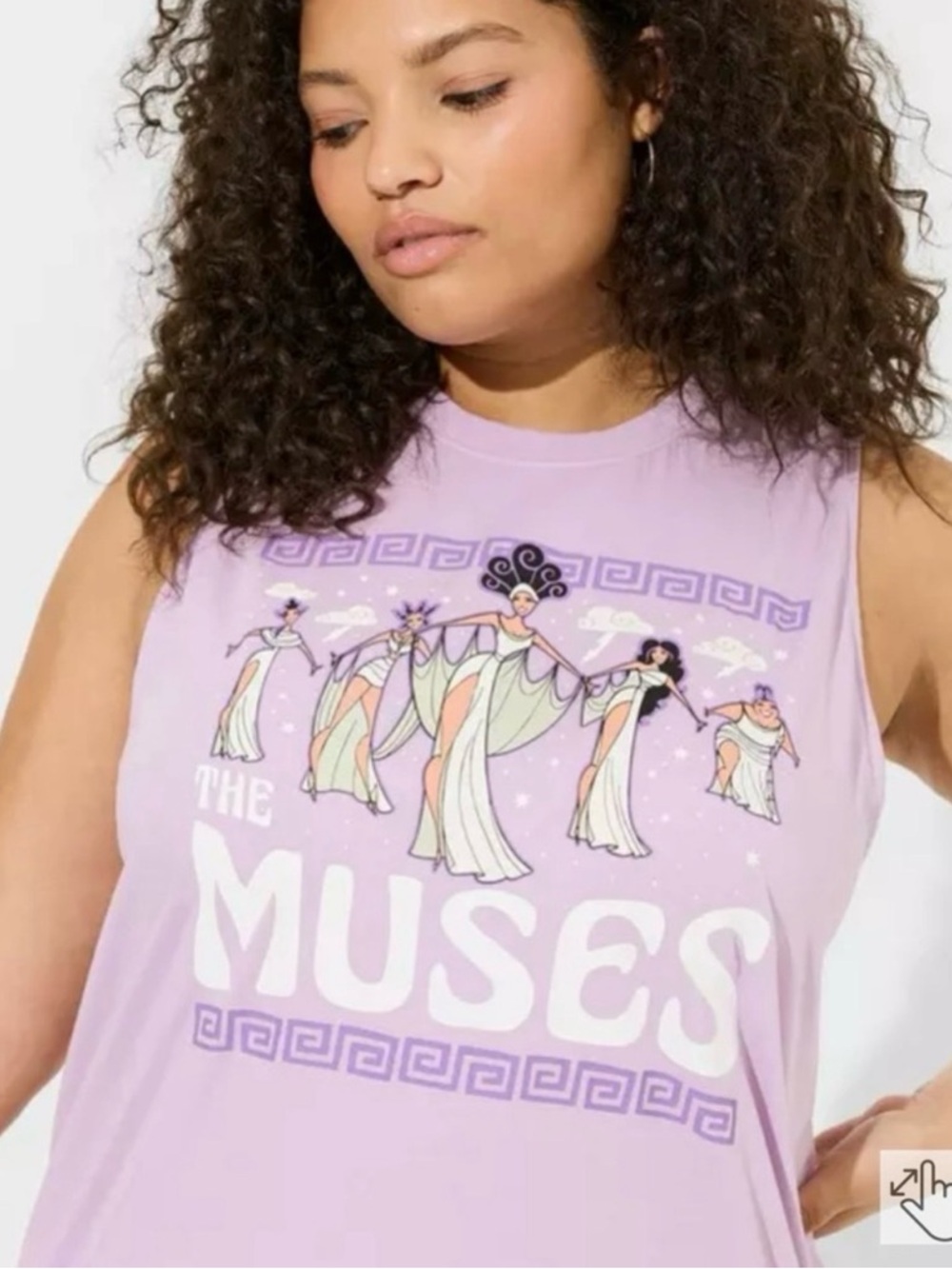 Disney ‘The Muses’ Tank, Torrid, Lavender Graphic Muscle Tank, NWT(small flaw)